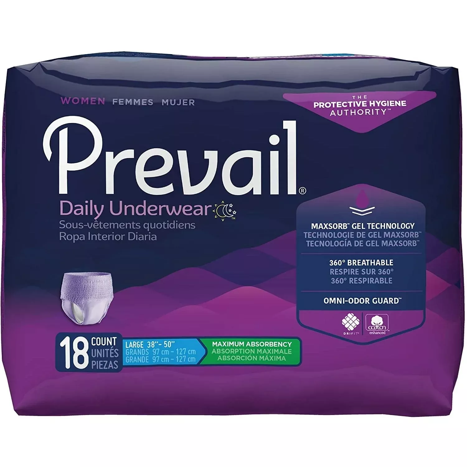 Prevail Women's Underwear – Maximum Absorbency (Large)