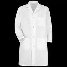 Professional White Lab Coat – Size Medium (5-Button Closure)