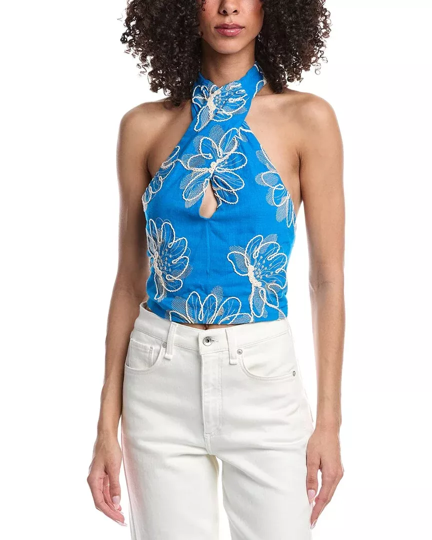 Ramy Brook Harlow Linen-Blend Top
