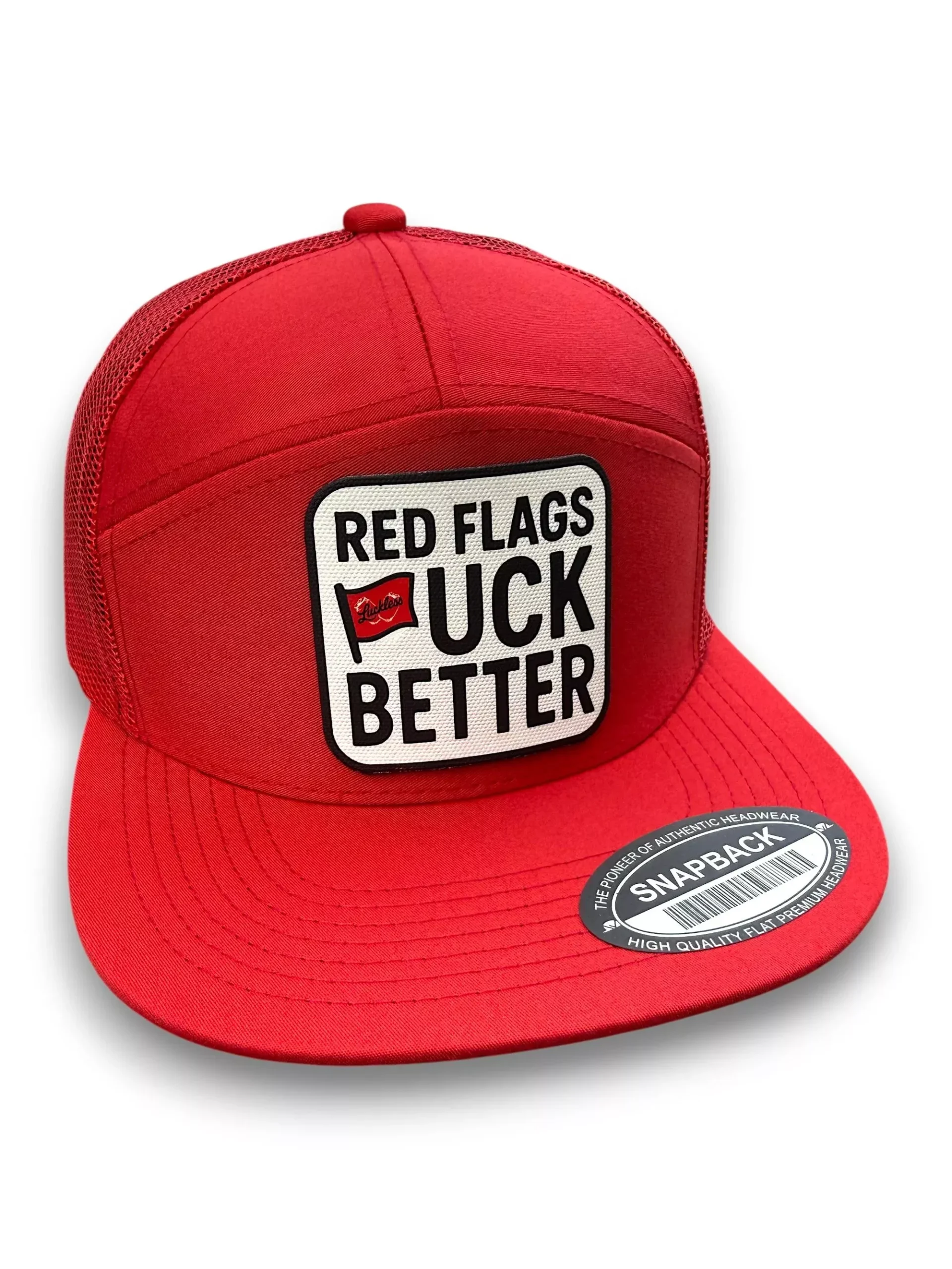 Red Flags 7 Panel Canvas Patch Snapback