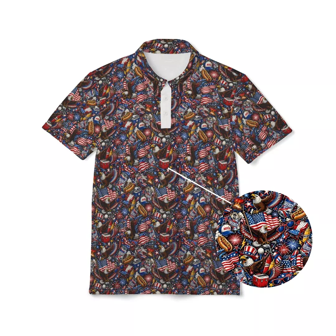 Red White & Brewed Performance Polo
