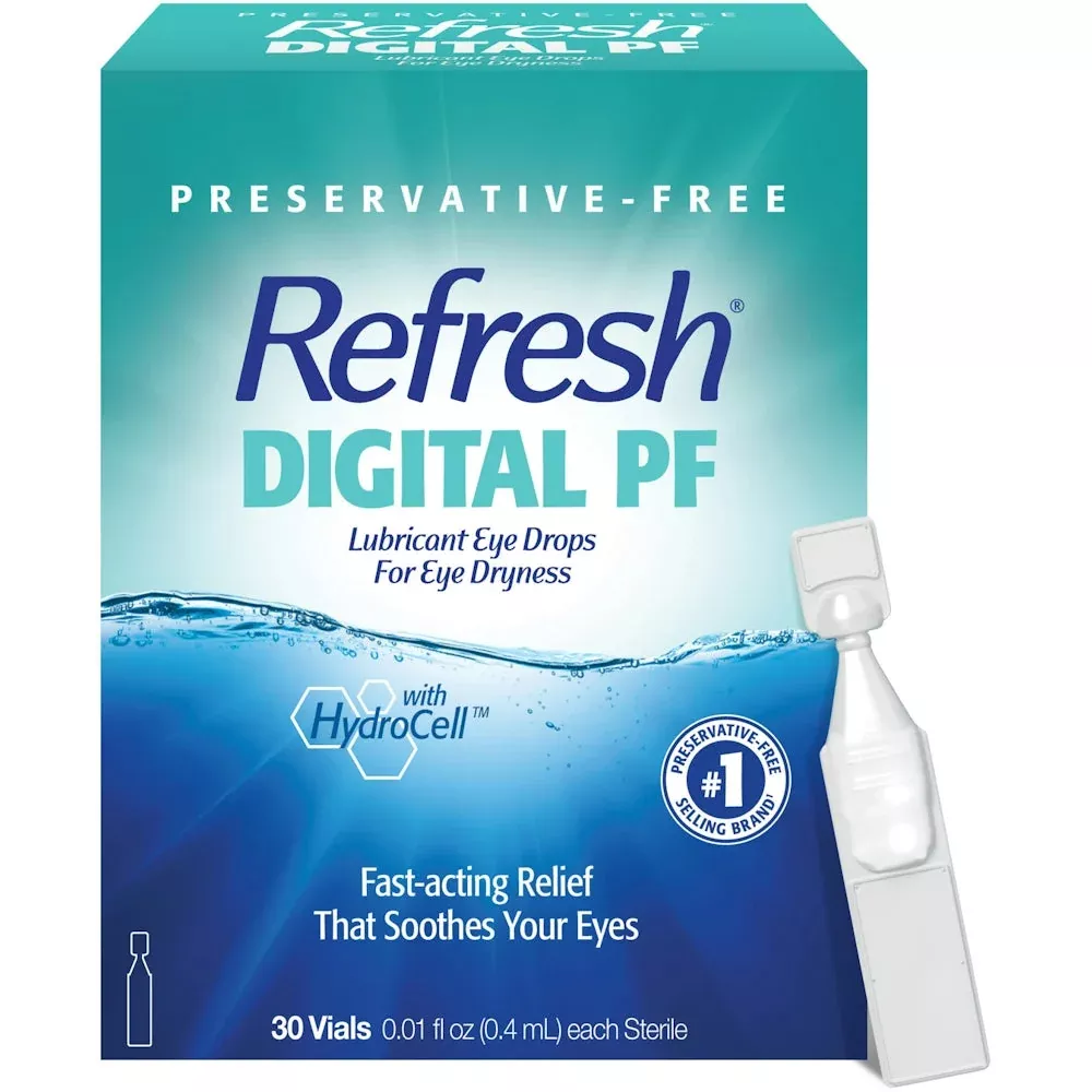 Refresh Digital PF Lubricant Eye Drops Single-Use Vial, 0.4 mL x 30 EA