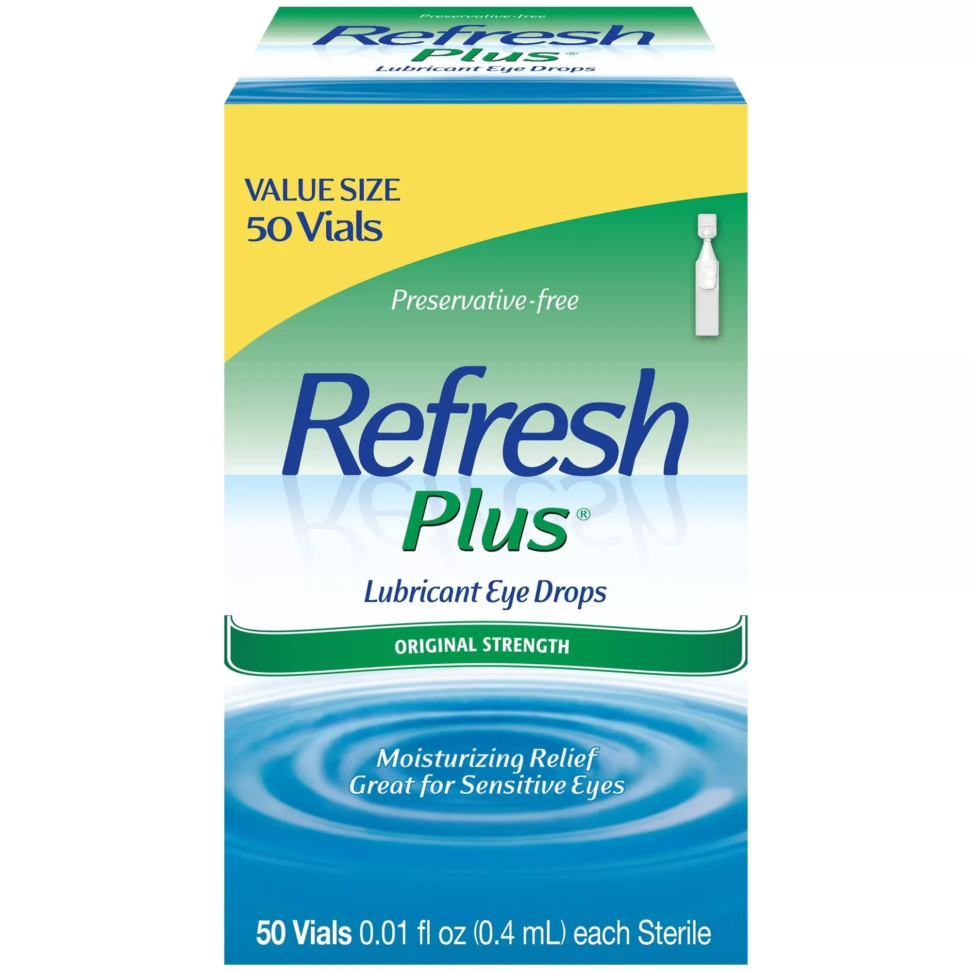 Refresh Plus Lubricant Eye Drops – Preservative-Free Single-Use Containers (Value Size)