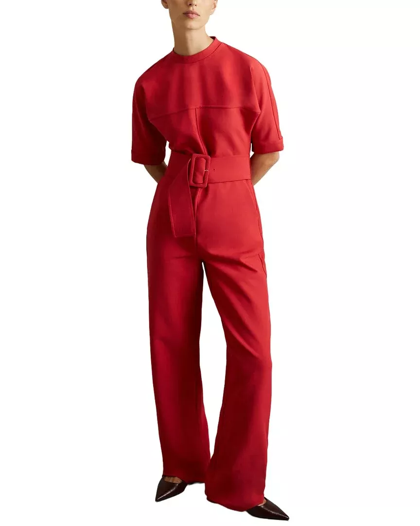 Reiss June Belted Workwear Jumpsuit