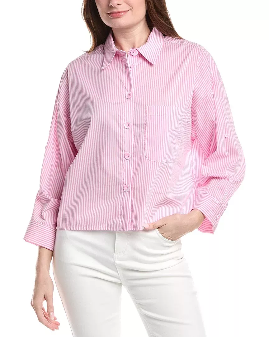 Renuar Woven Button Front Blouse