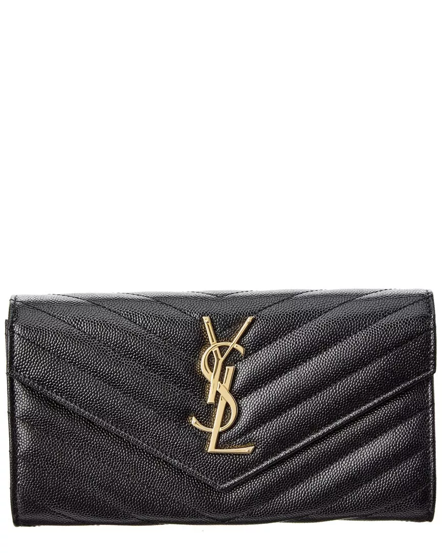 Saint Laurent Large Monogram Matelasse Leather Continental Wallet