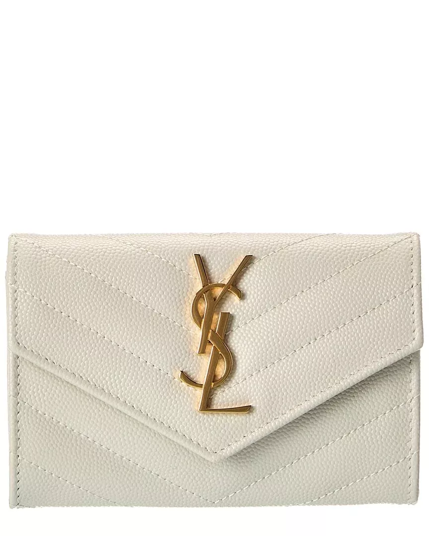 Saint Laurent Small Matelasse Leather Envelope Wallet