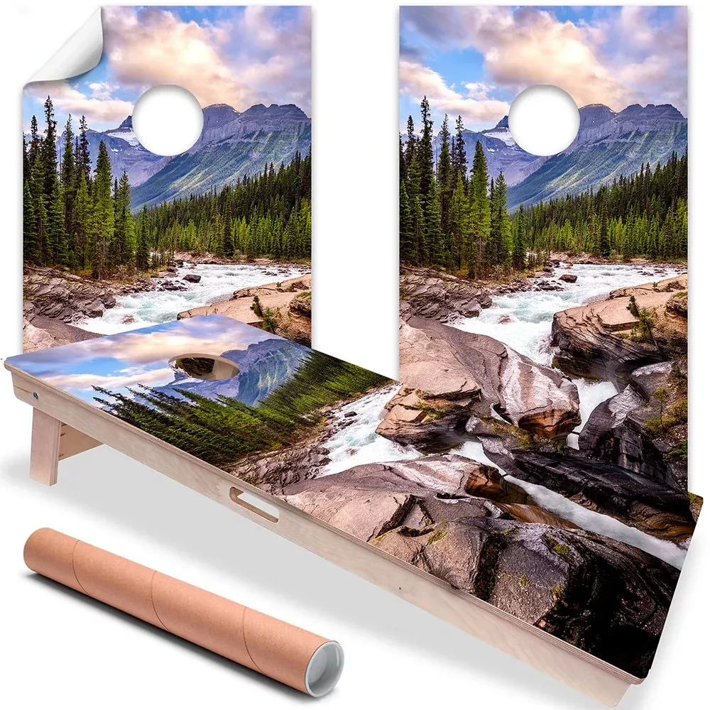 Scenic Mountain - Cornhole Board Wrap - Set of 2