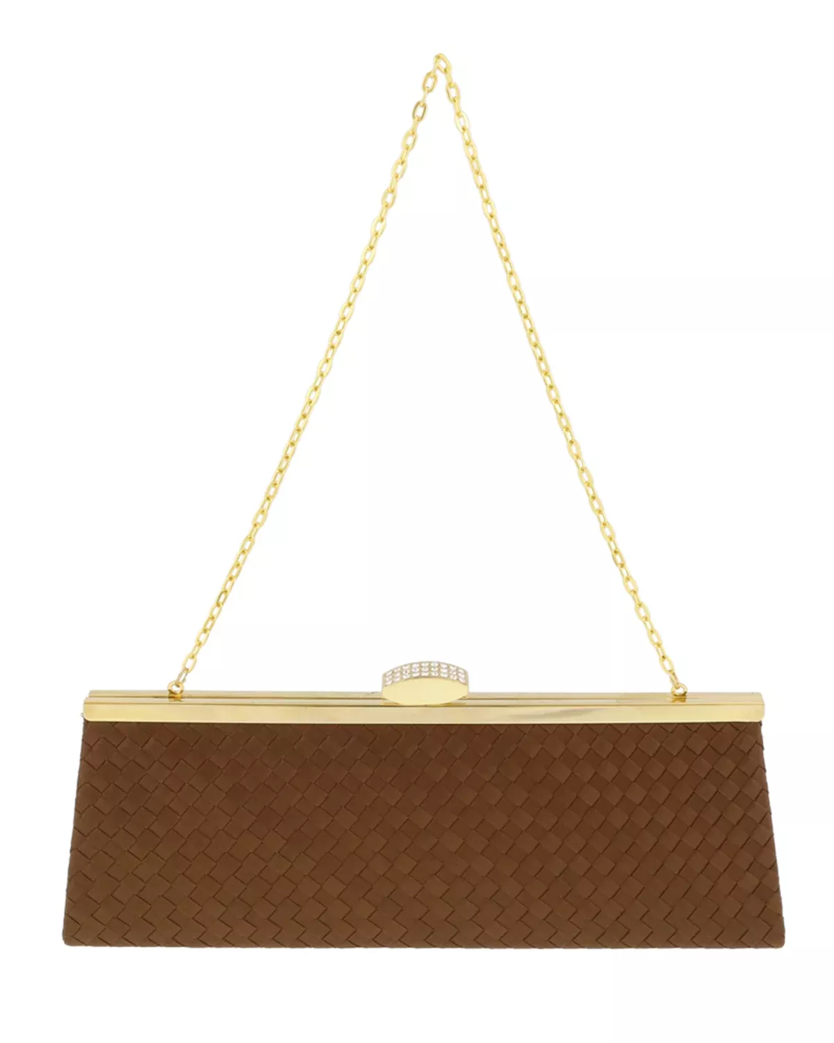 ScheilanBrown Fabric Weave Clutch/Shoulder Bag