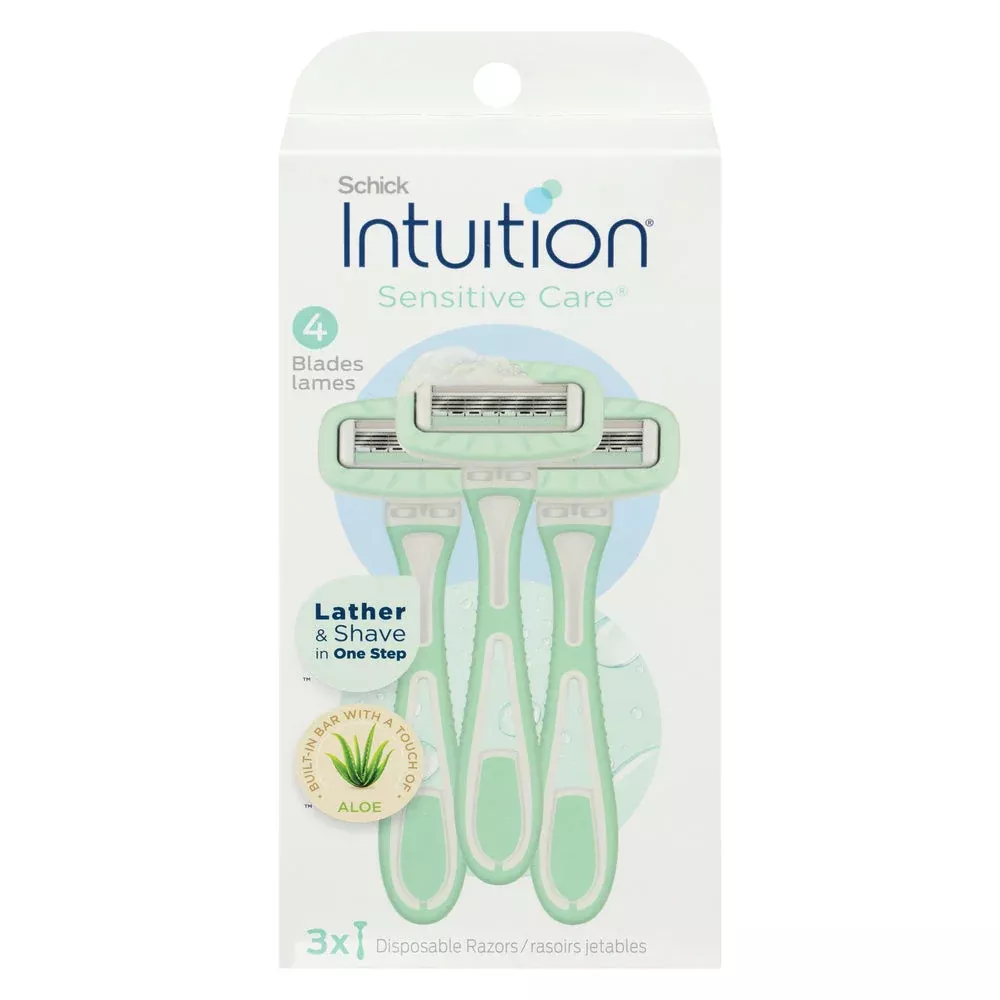 Schick Intuition Sensitive Care 4 Blades Disposable Razors 3 Ea