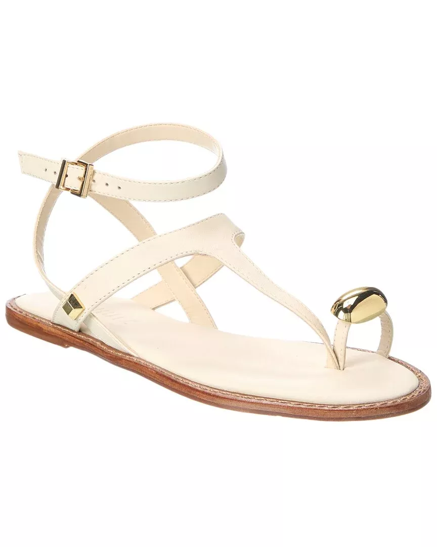 Schutz Elysa Leather Flat Sandal