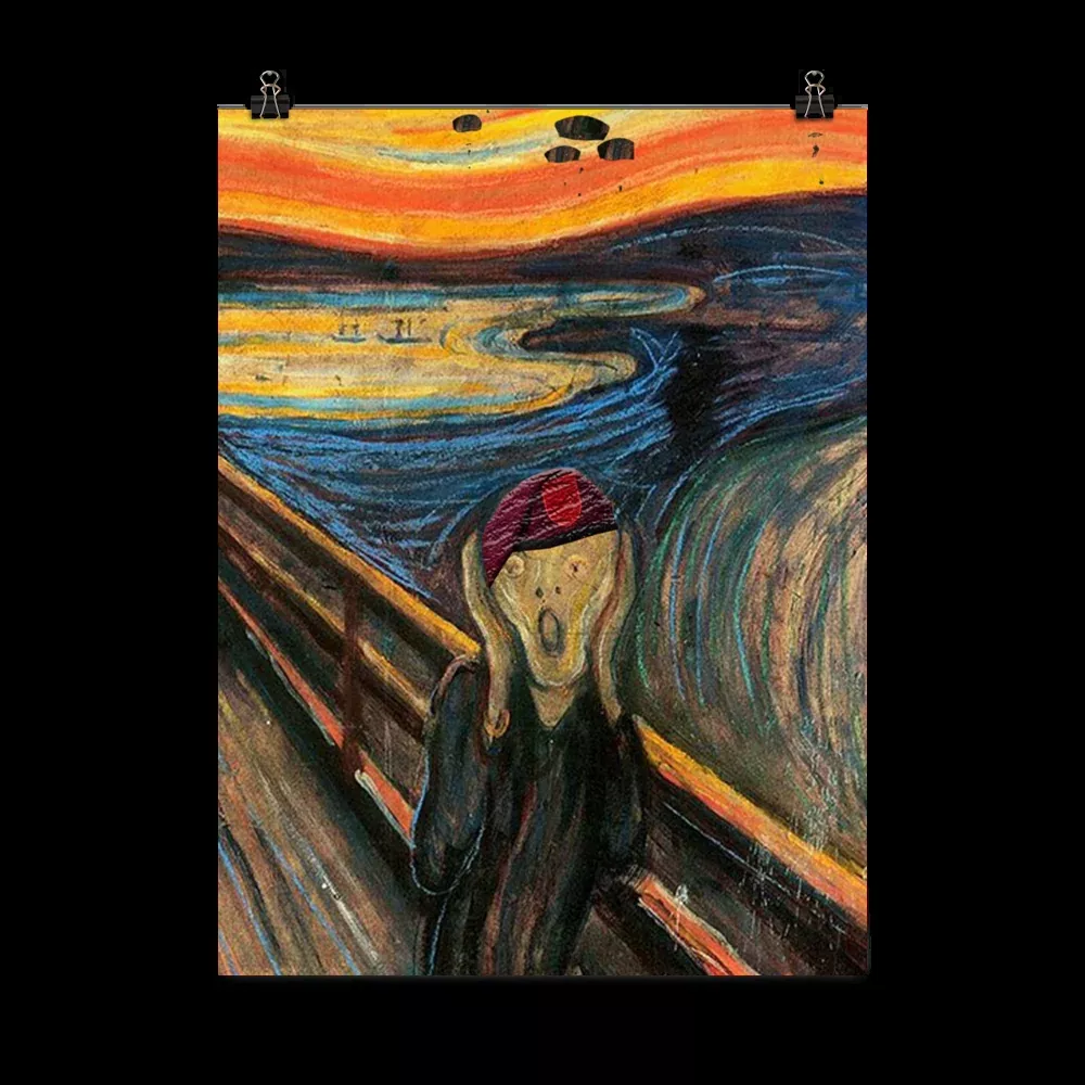 Screaming Airborne Man Poster
