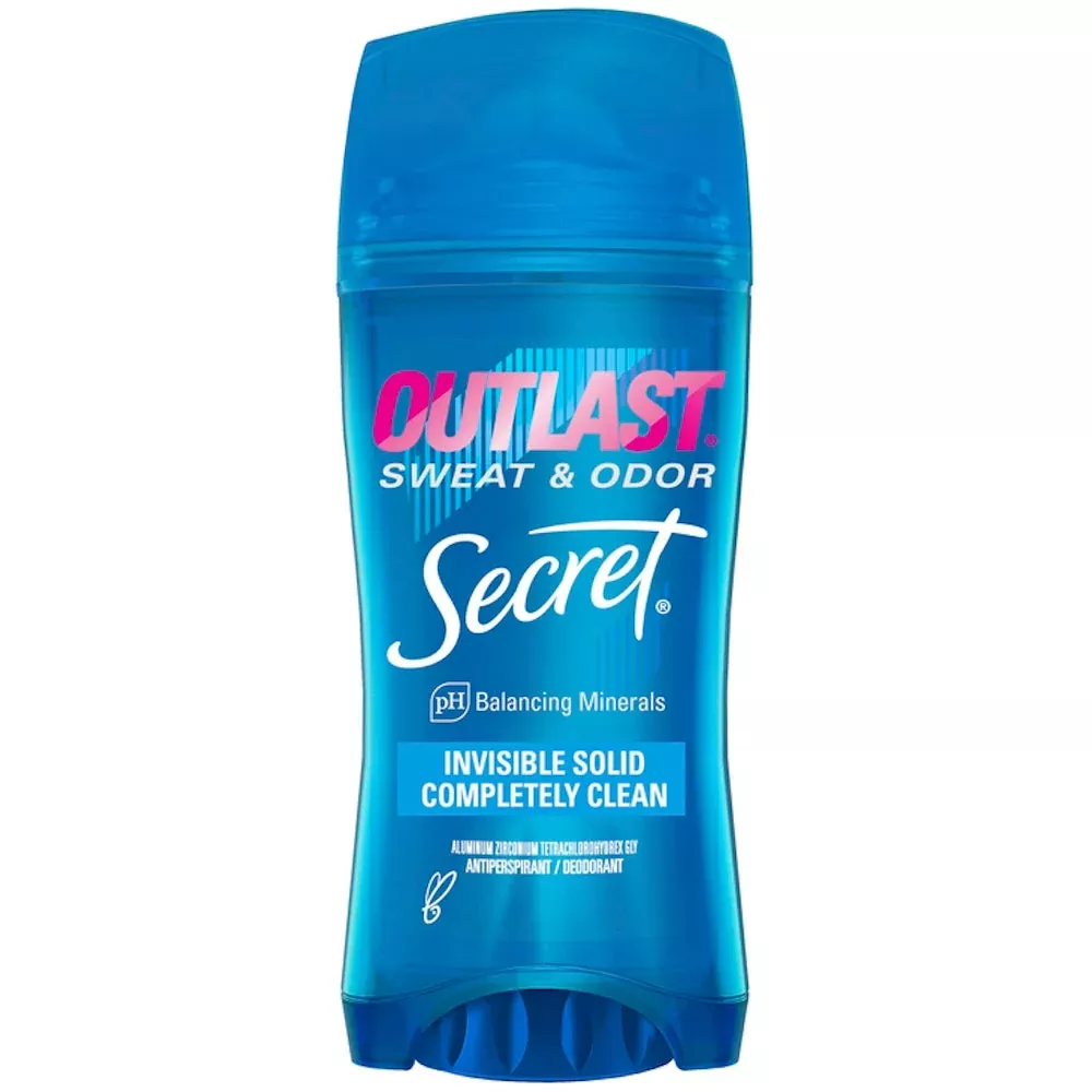 Secret Outlast Sweat & Odor Invisible Solid Antiperspirant Deodorant - Completely Clean, 2.6 Oz