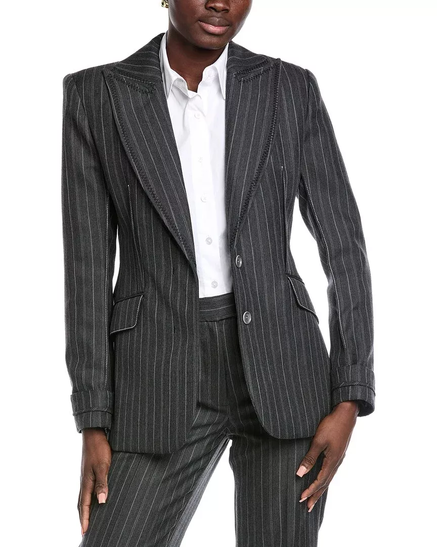 Simkhai Gamela Single Breasted Wool-Blend Blazer