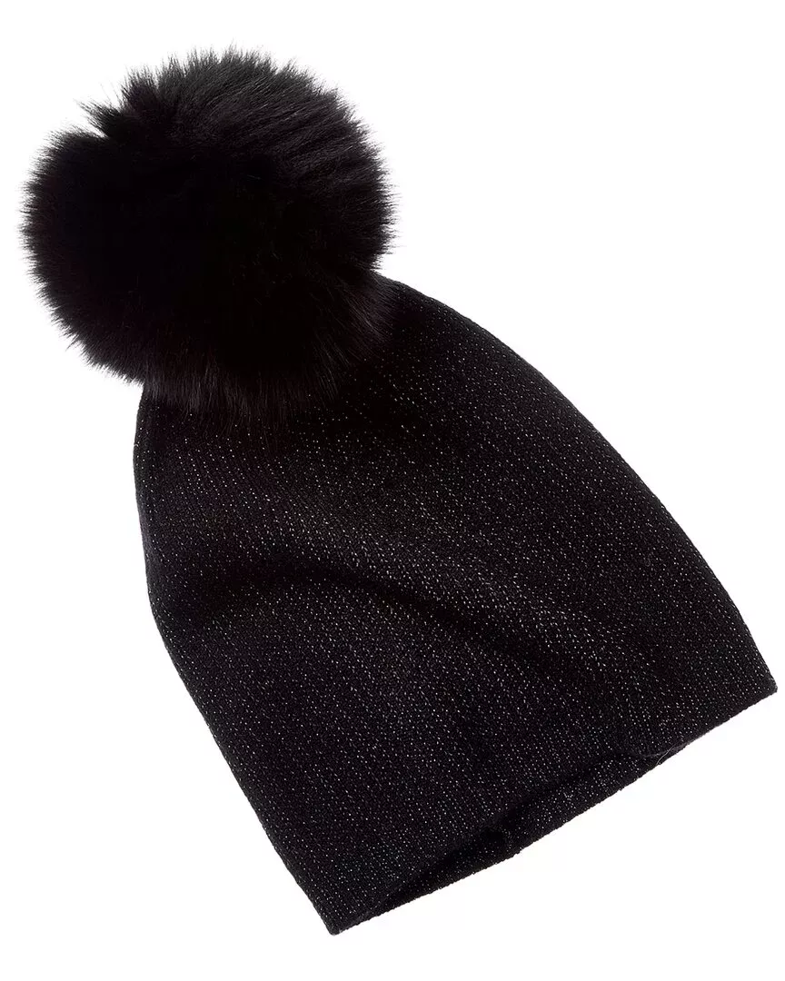 Sofiacashmere Lurex Rib Cashmere Hat