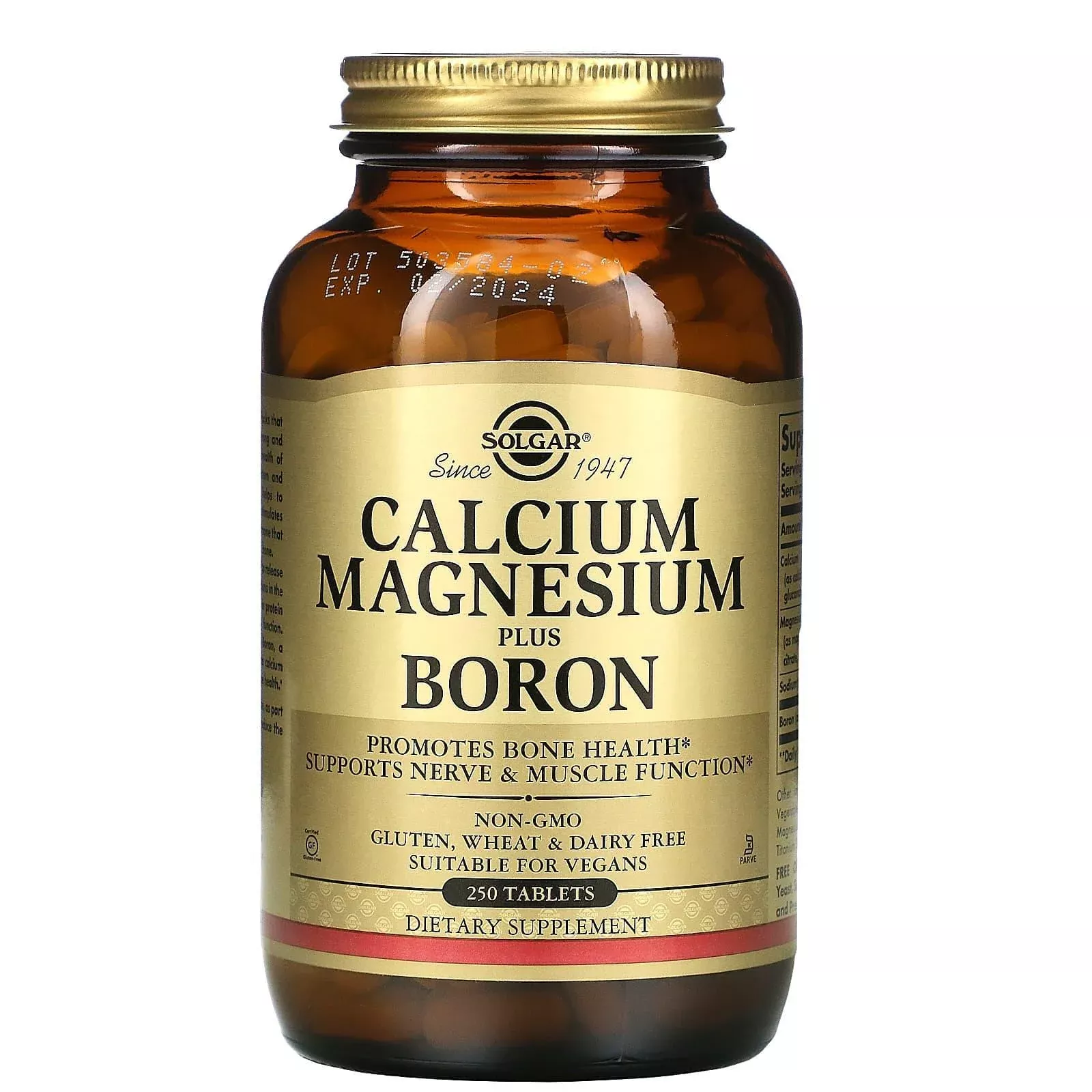 Solgar Calcium Magnesium Plus Boron, 250 Tablets