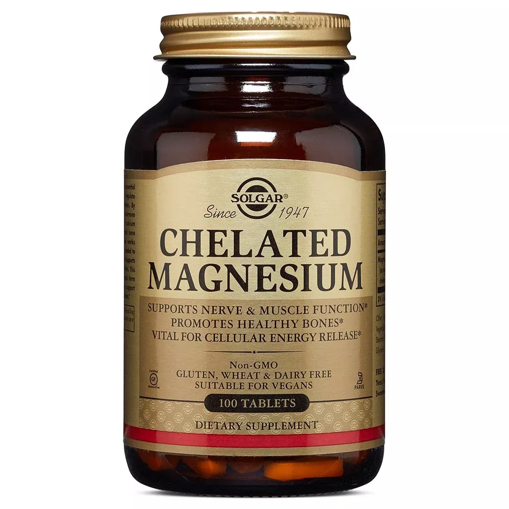 Solgar Chelated Magnesium Tablets, 100 Tablets