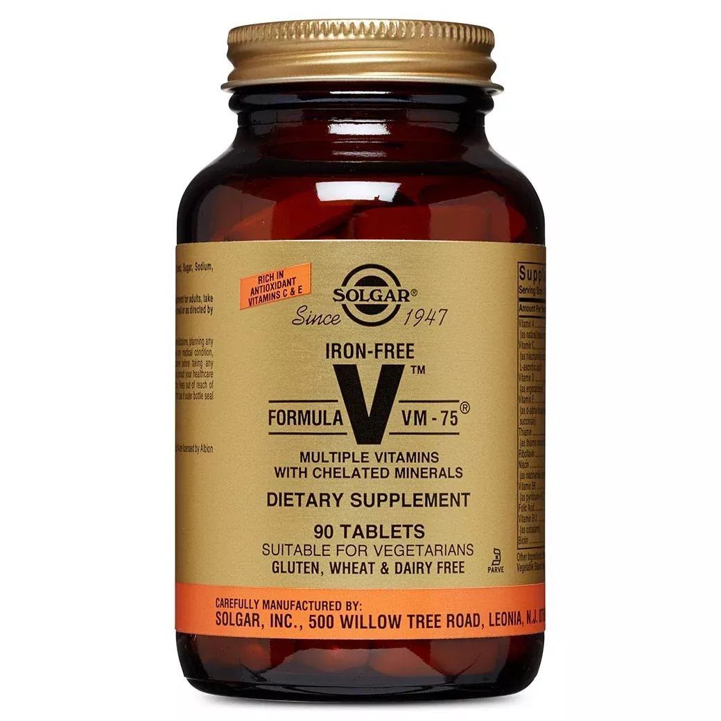 Solgar Iron-Free Formula VM-75, 90 Tablets