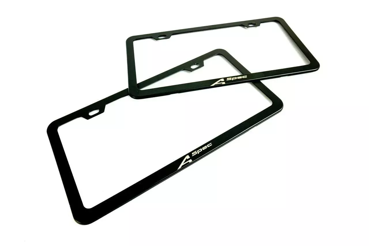 "A Spec" License Plate Frame - Black, Pair