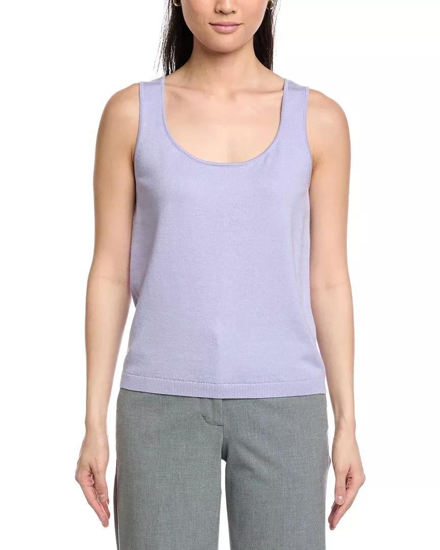 St. John Scoop Neck Cashmere-Blend Tank