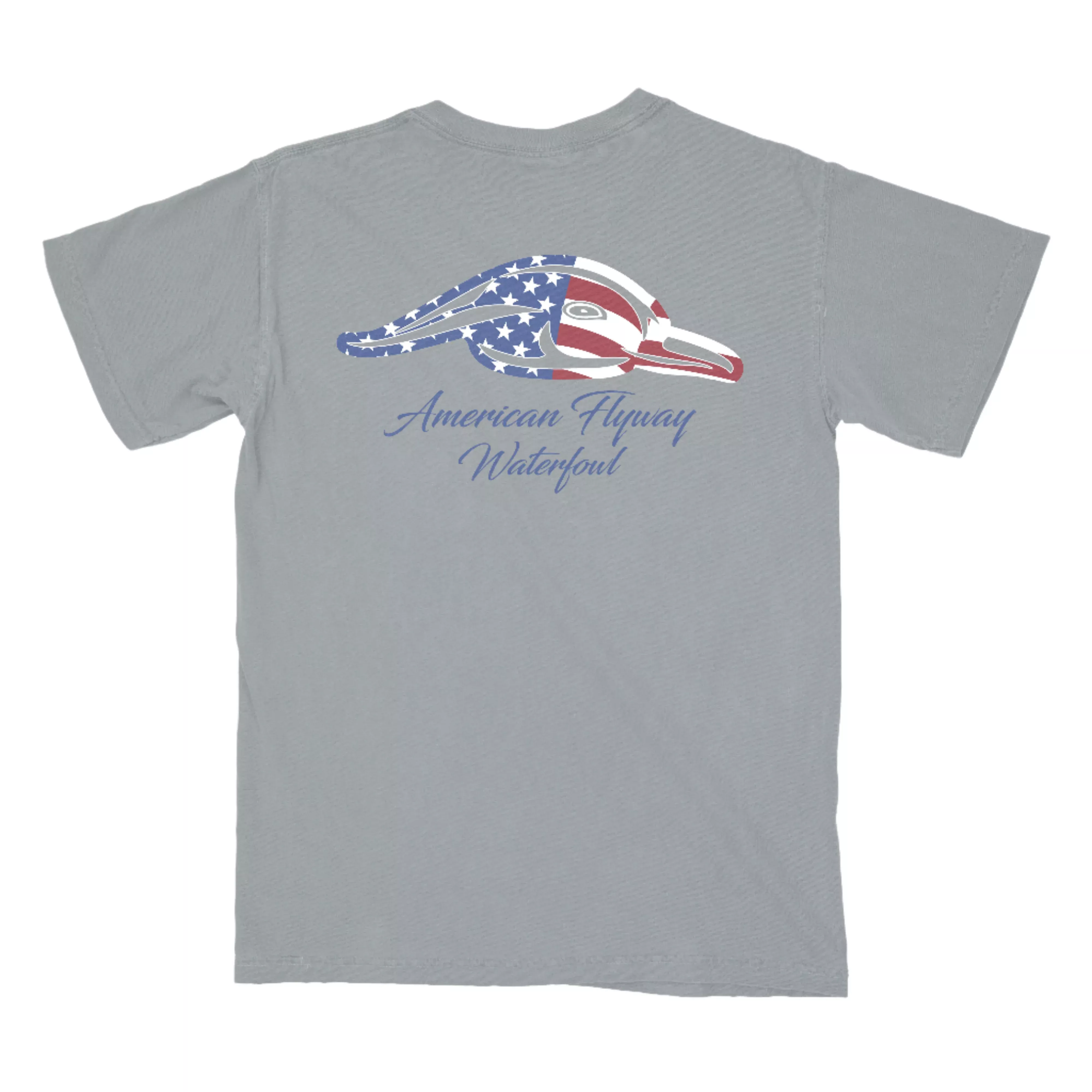 Stars and Stripes Tee - Grey with Pocket