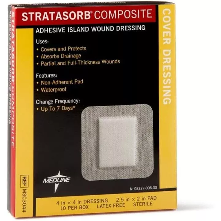 Stratasorb Composite Waterproof Island Dressing 4x4 10 Pack