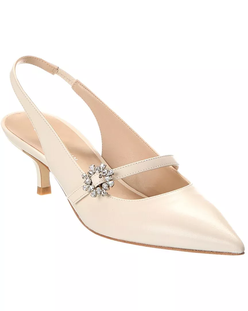 Stuart Weitzman Aura Mary Jane Leather Slingback Pump