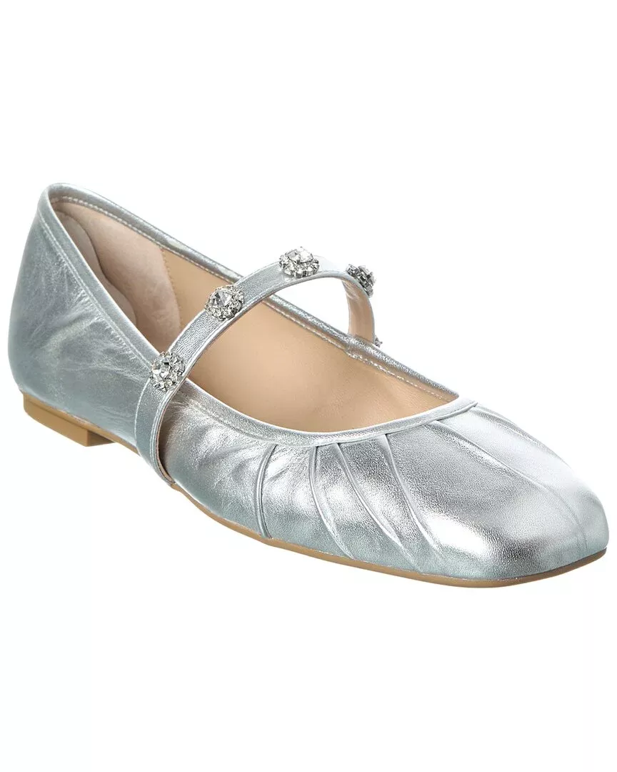 Stuart Weitzman Justina Leather Mary Jane Ballet Flat