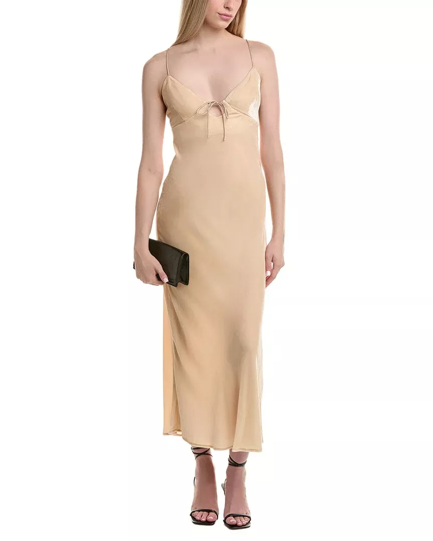 Susana Monaco Velvet Bias Cut Silk-Blend Midi Dress