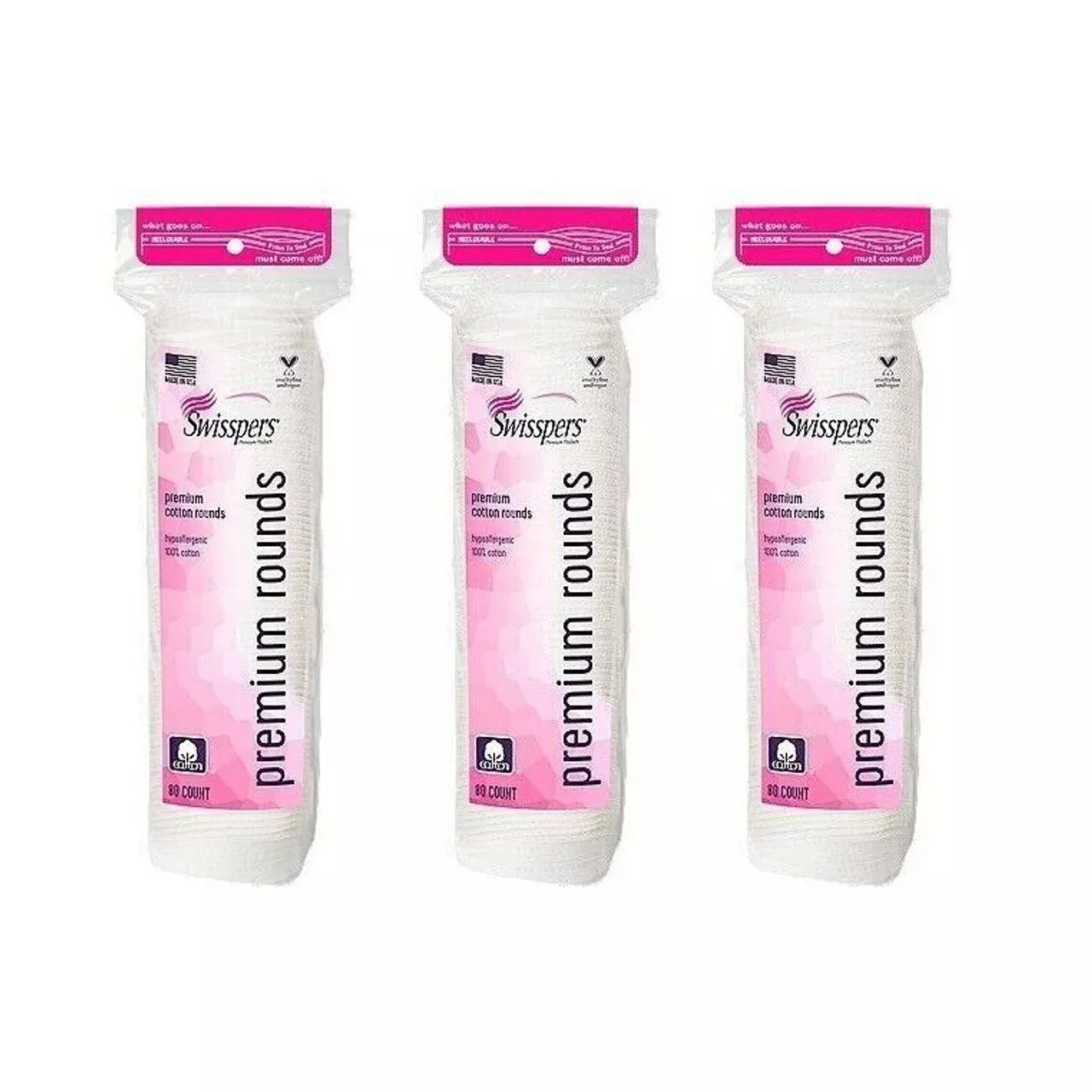 Swisspers Hypoallergenic Premium Cotton Rounds