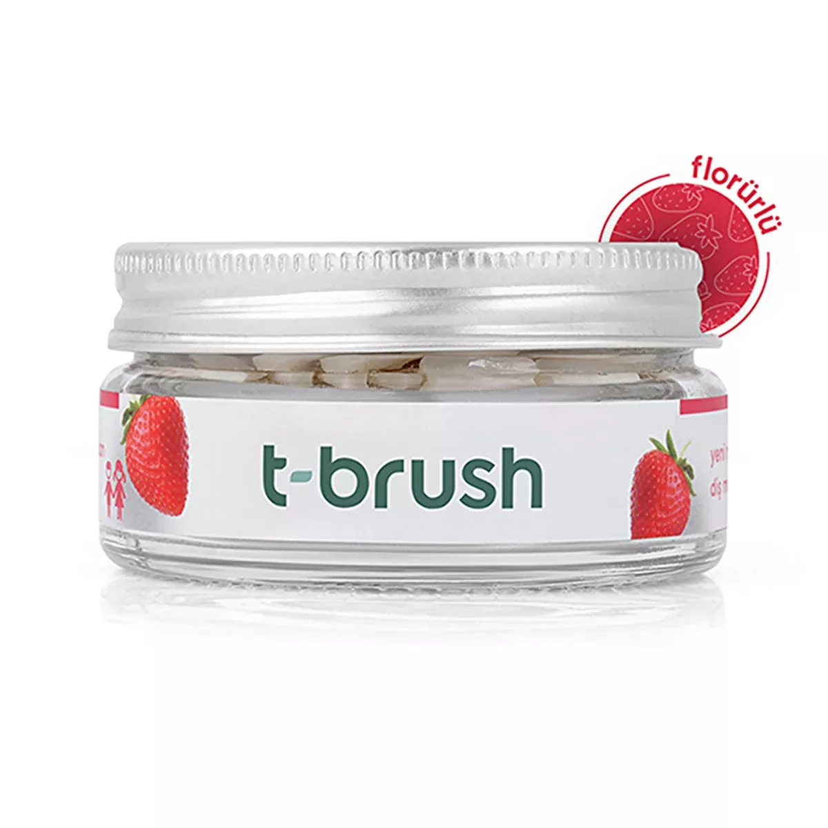 T-Brush Strawberry Flavored Toothpaste Tablets - Fluoride | Vegan