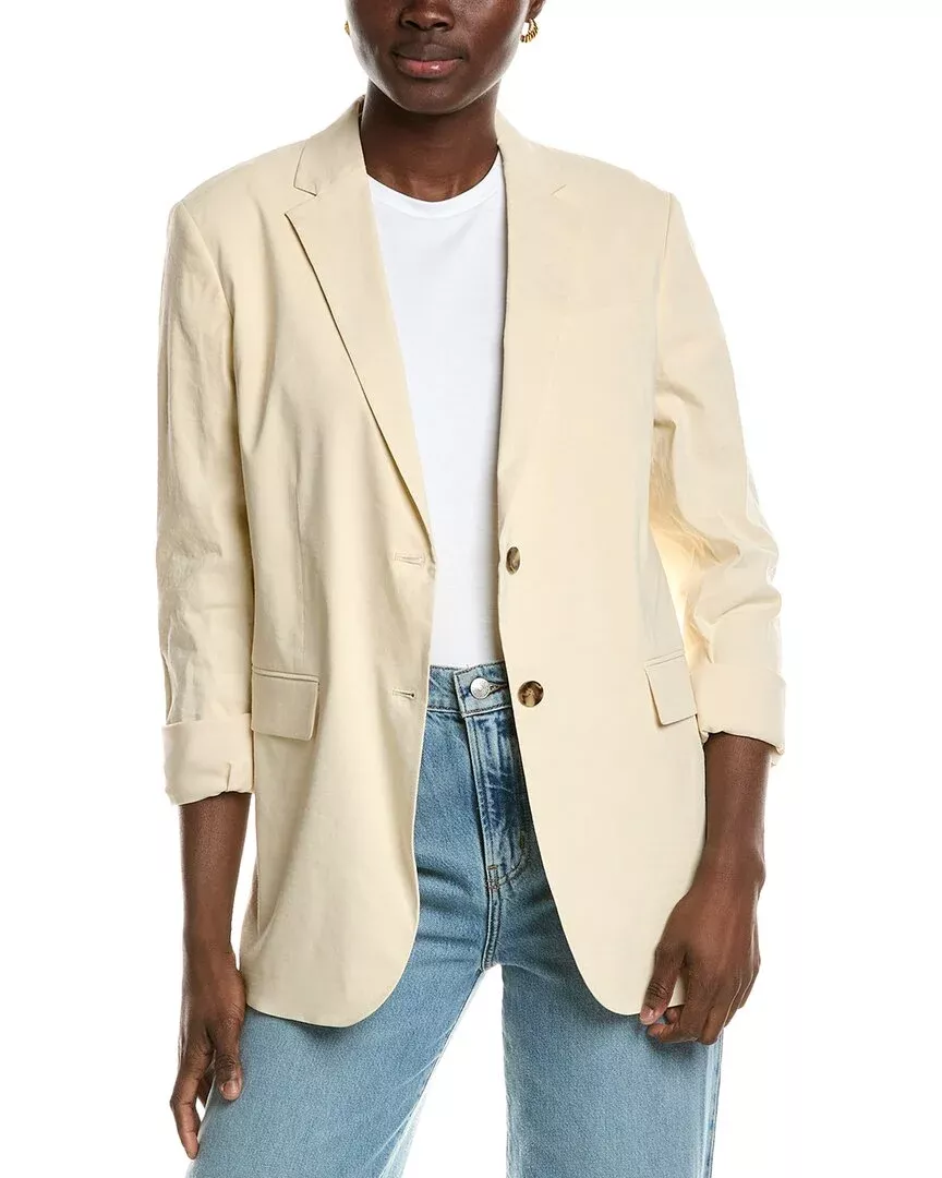 Theory Rolled Sleeve Bf Linen-Blend Jacket