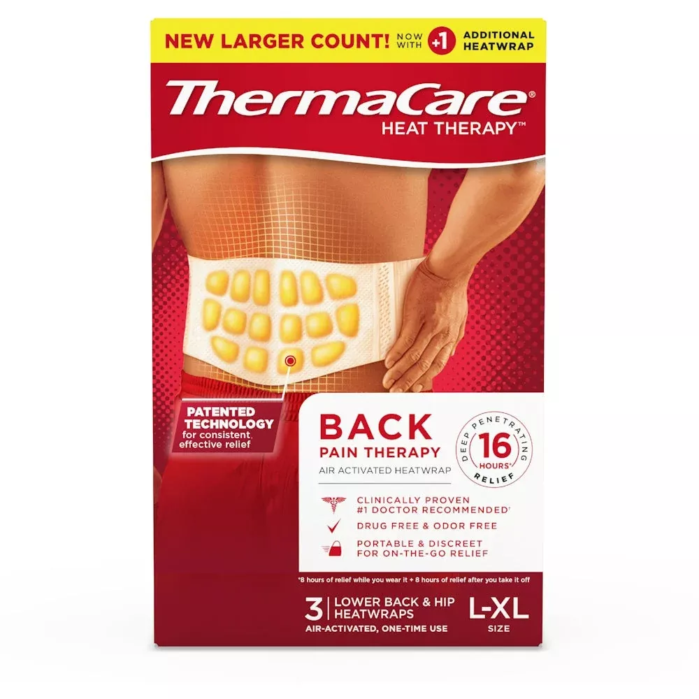ThermaCare Heat Therapy™ Lower Back & Hip Heatwraps, Large/Extra Large, 3-Pack