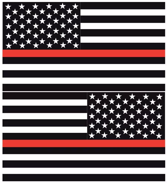 THIN RED LINE AMERICAN FLAGS REFLECTIVE WINDOW DECAL
