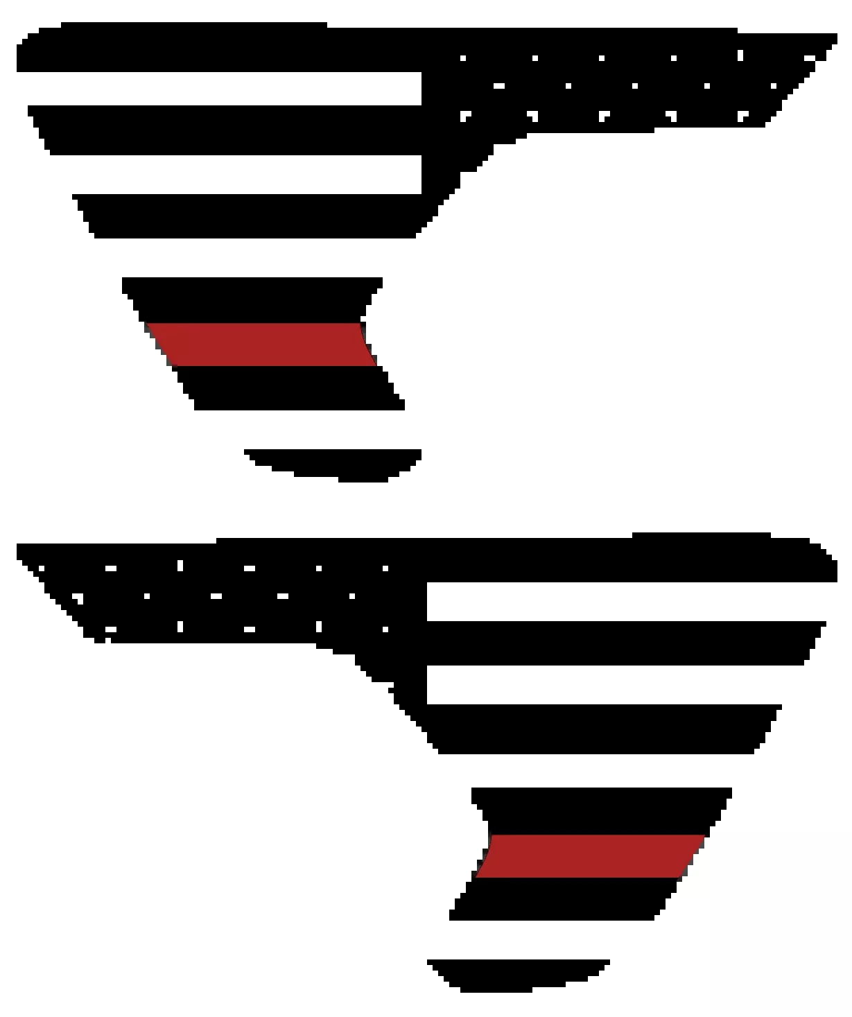 Thin Red Line Flag Vent Decals