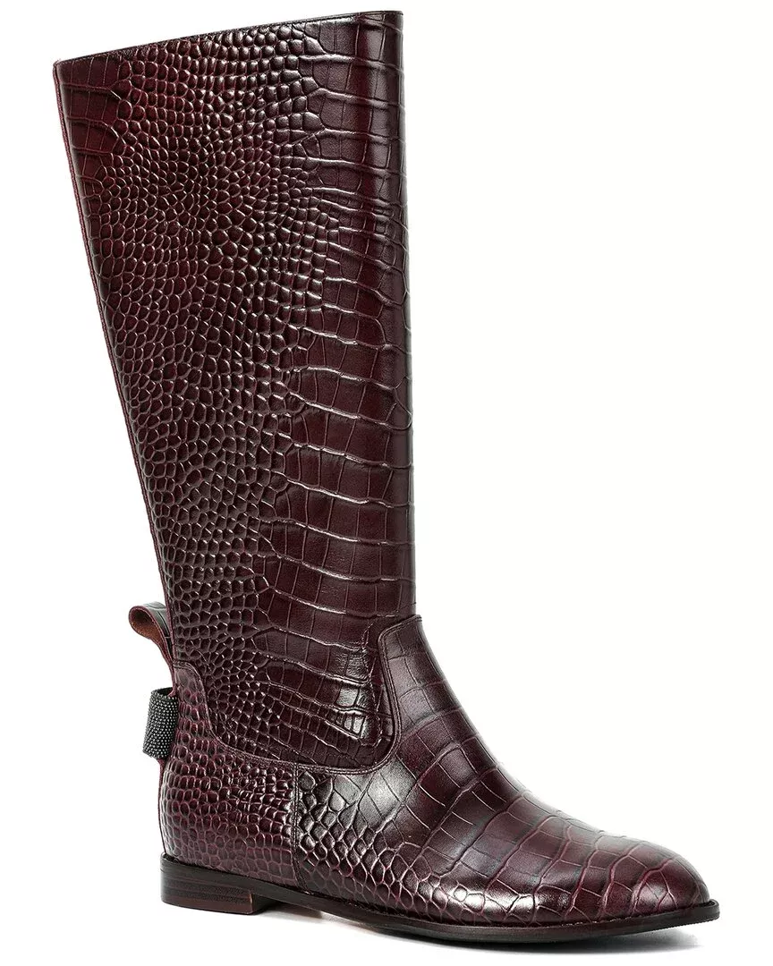 Tiffany & Fred Paris Embossed Leather Riding Boot