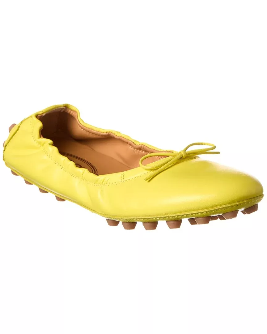 Tods Bubble Leather Ballerina Flat