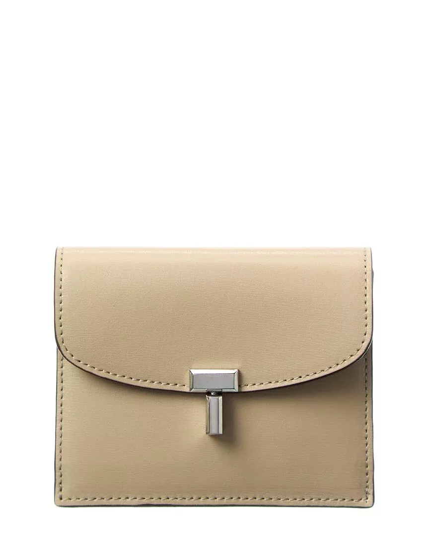 Toteme T-Lock Fold-Over Small Leather Card Case