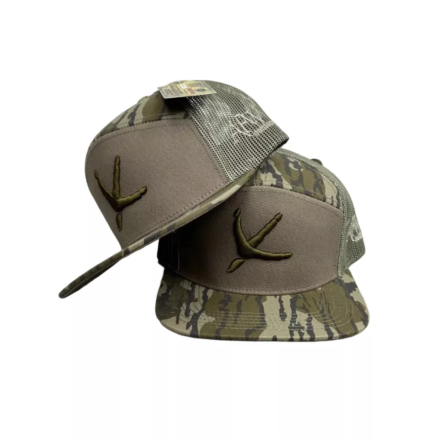 Turkey Tracks Logo 7 Panel Mossy Oak Bottomland