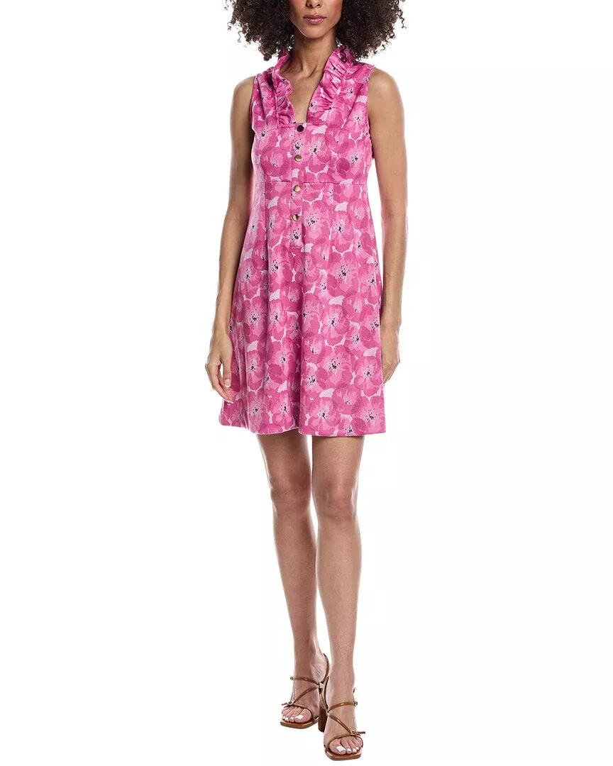Tyler Böe Emily Button Ruffle Jacquard Mini Dress