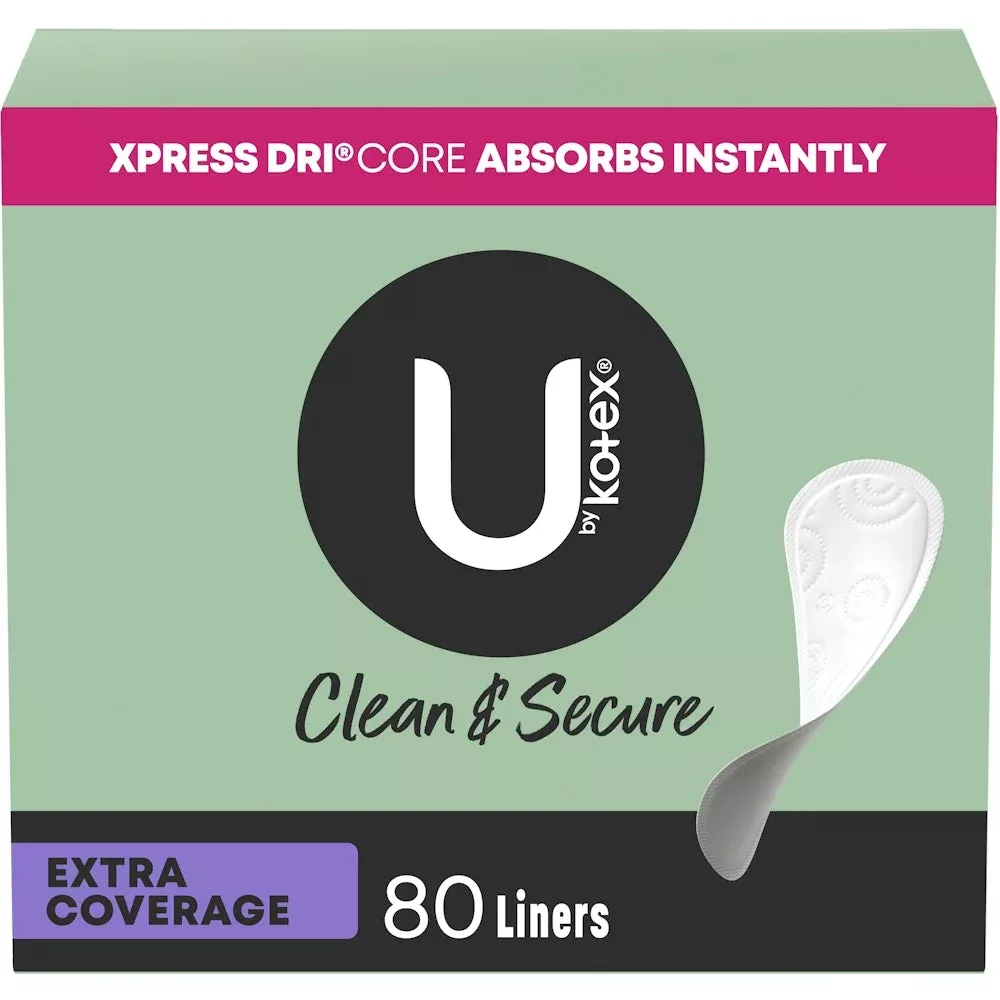 U by Kotex Clean & Secure Pantyliners, Extra Coverage, 16 Count