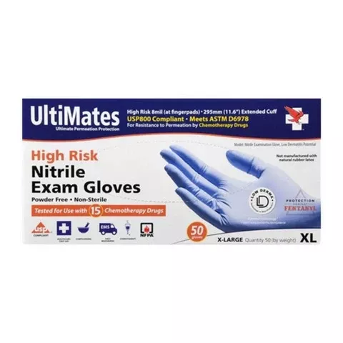 Ultimates High RiskNitrile Exam Gloves Large 50 Ct