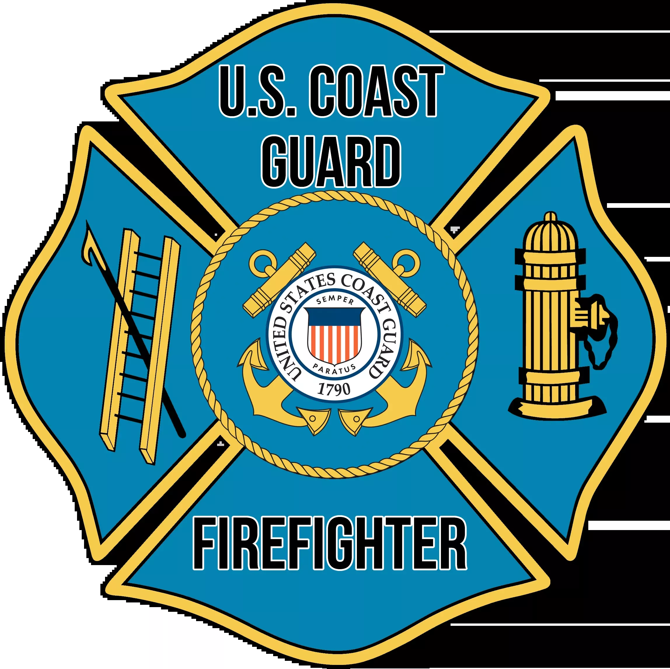 US COAST GUARD FIREFIGHTER WINDOW DECAL
