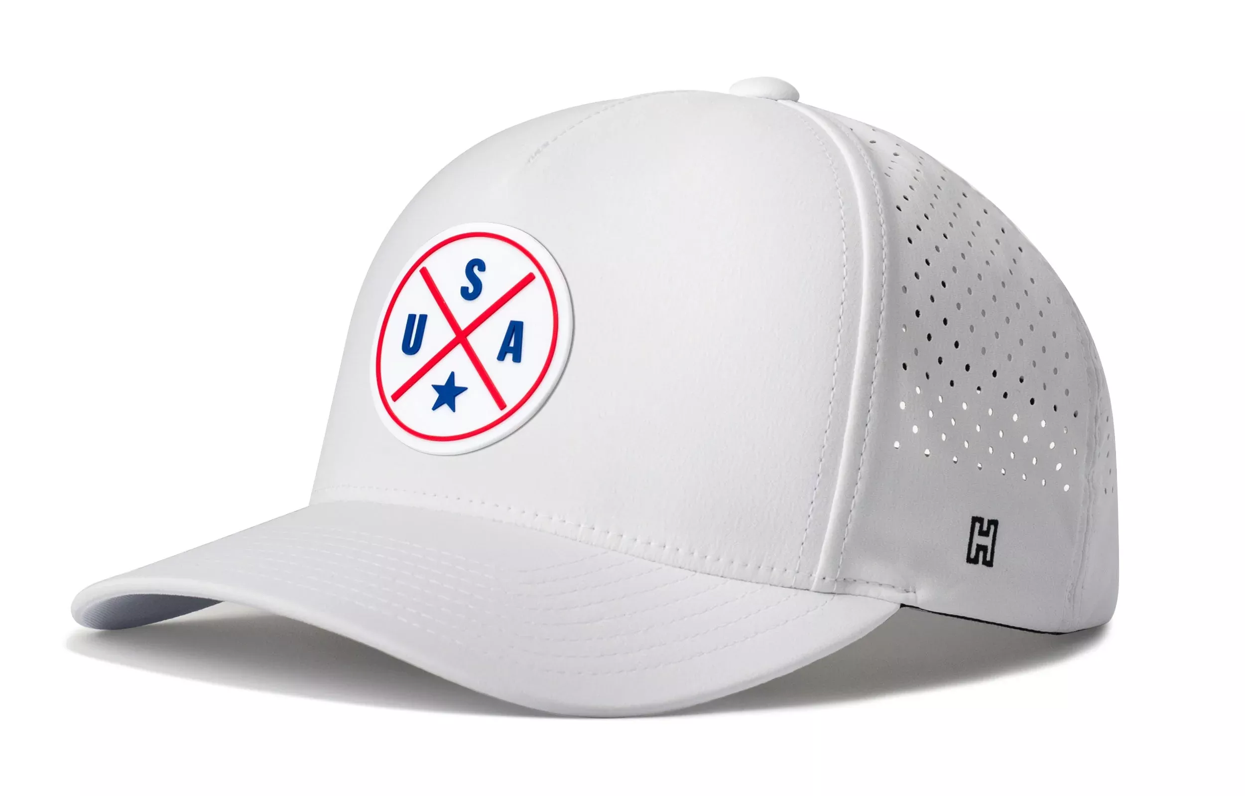 USA X Performance 5-Panel Hat| White-Red-Blue America Flexfit Snapback