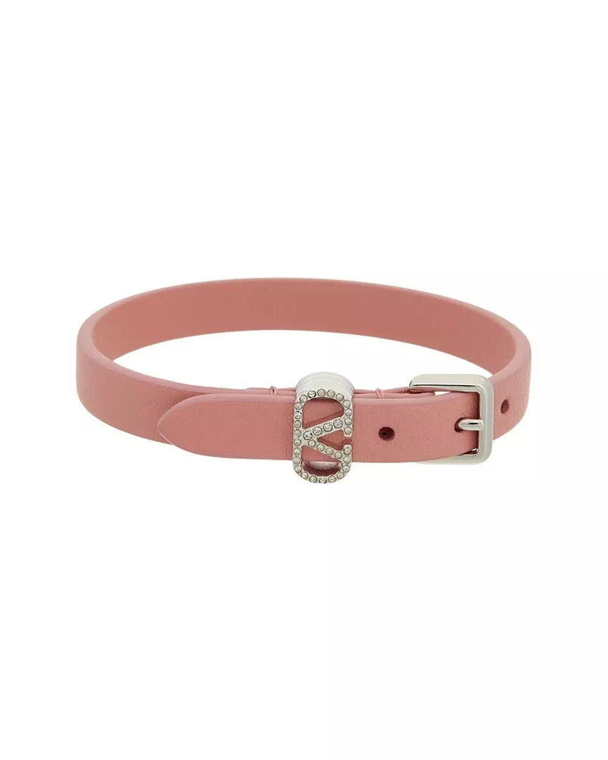 Valentino Ovalette Leather & Swarovski Bracelet