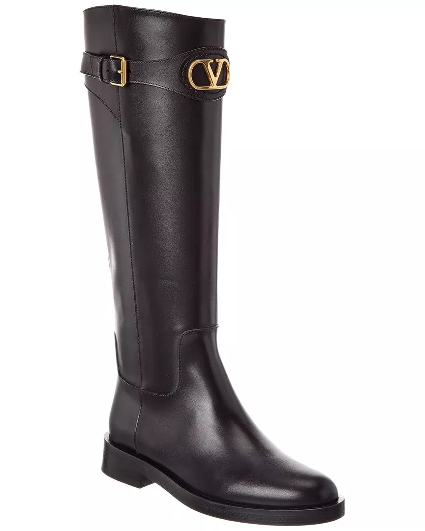 Valentino Vlogo 30 Leather Knee-High Boot
