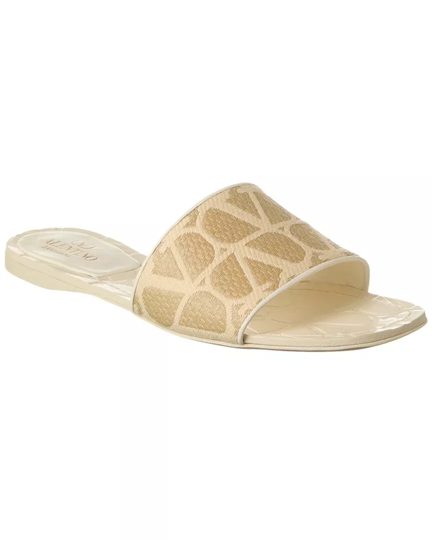 Valentino Vlogo Canvas & Leather Sandal