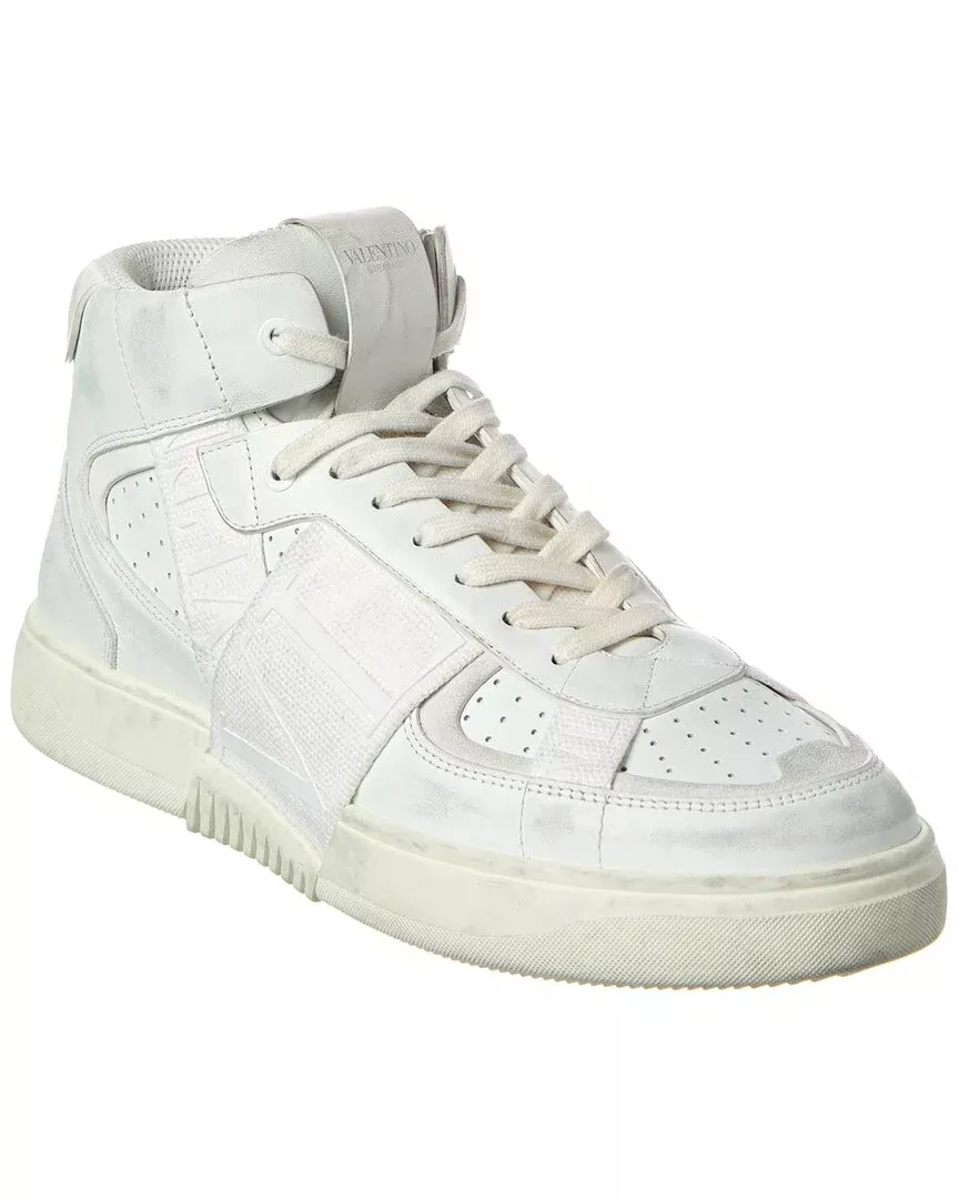 Valentino Vltn Leather High-Top Sneaker