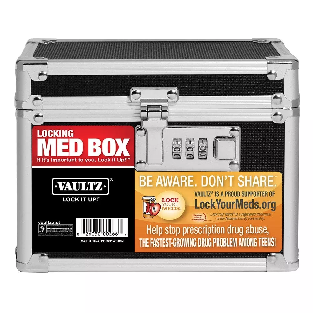 Vaultz Medicine Lock Box – Combination Lock, Black