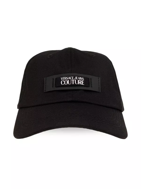 Versace Jeans Couture Black Logo Patch Baseball Cap – Cotton Hat-One Size